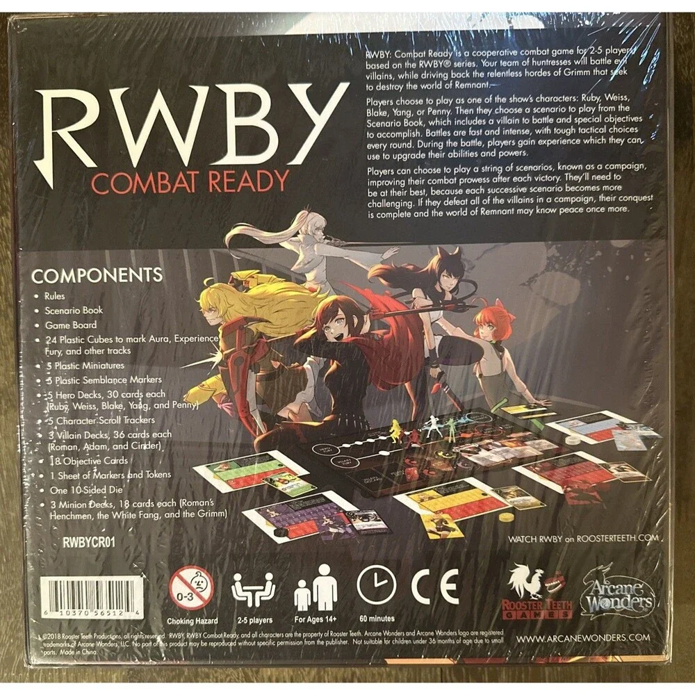 RWBY Combat Ready Board Game Arcane Wonders - Complete & in Mint Condition